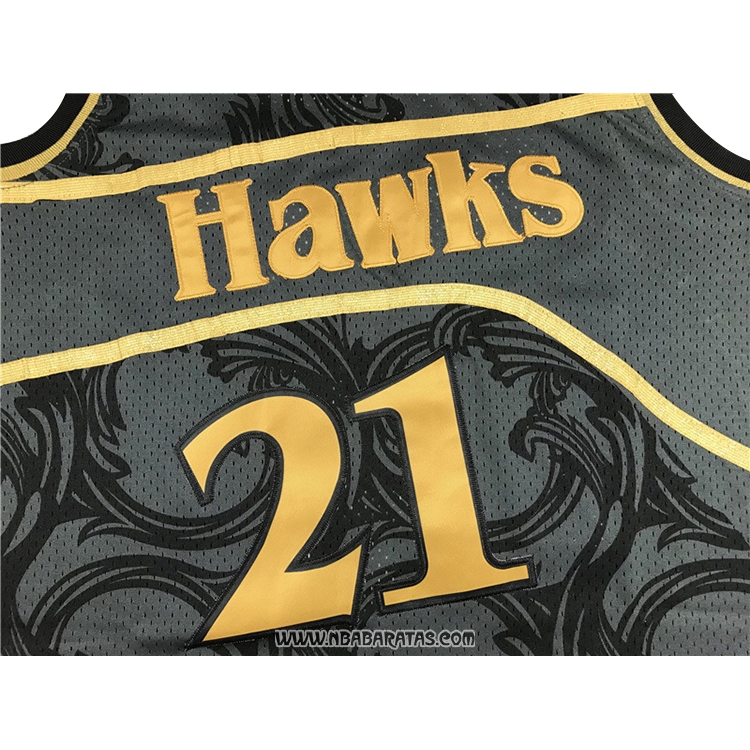 Camiseta Atlanta Hawks Dominique Wilkins #21 1986-87 Hardwood Classic Negro